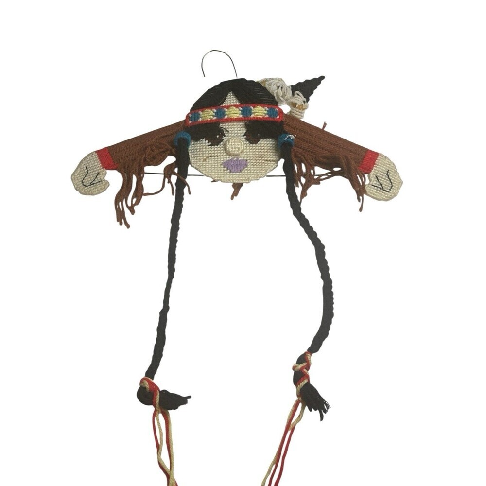 Vintage Handmade Indian Girl Hanger RARE